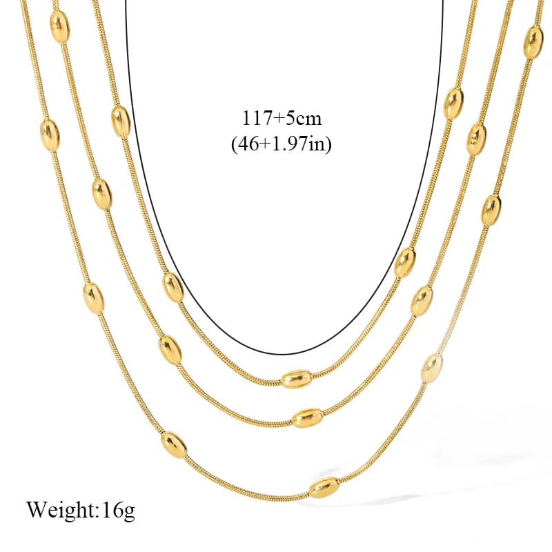 Gold Multilayer Stacking Chain Necklace and Bracelet Set