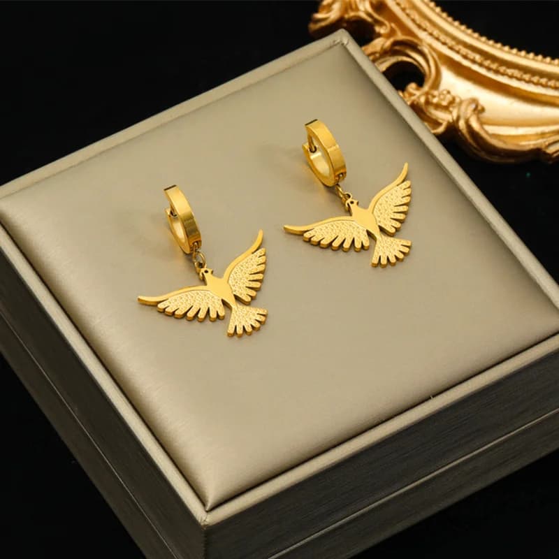Phoenix Leopard Cross Pearl Earrings