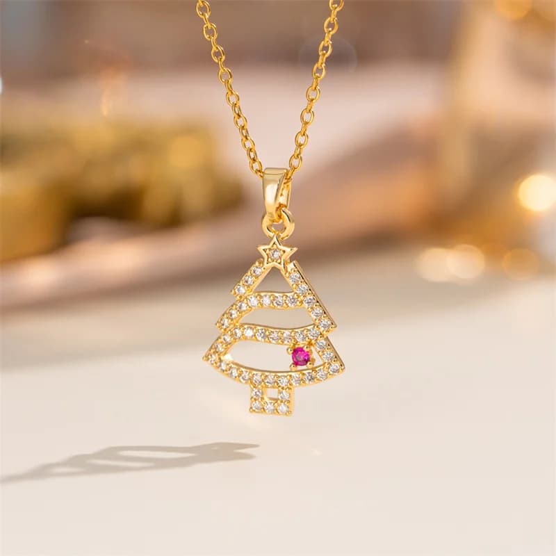 Sparkling Snowflake Zircon Pendant Necklace
