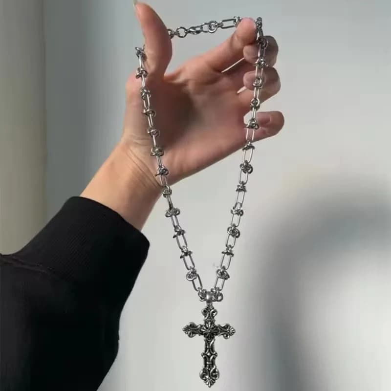 Cross Metal Pendant Necklace