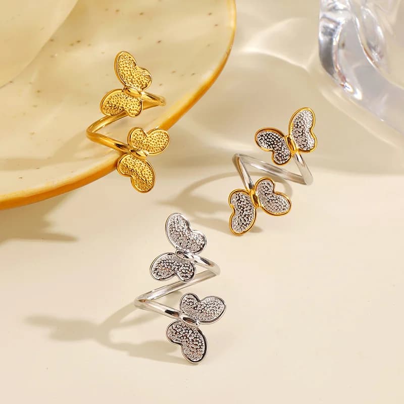 Butterfly Adjustable Stainless Steel Finger Ring