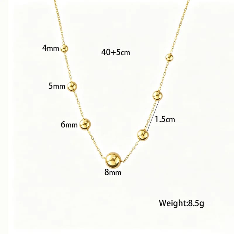 Thick Gold Bead Chain Necklace