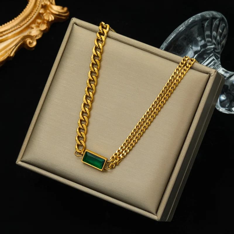 Colorful Zircon Crystal Necklace