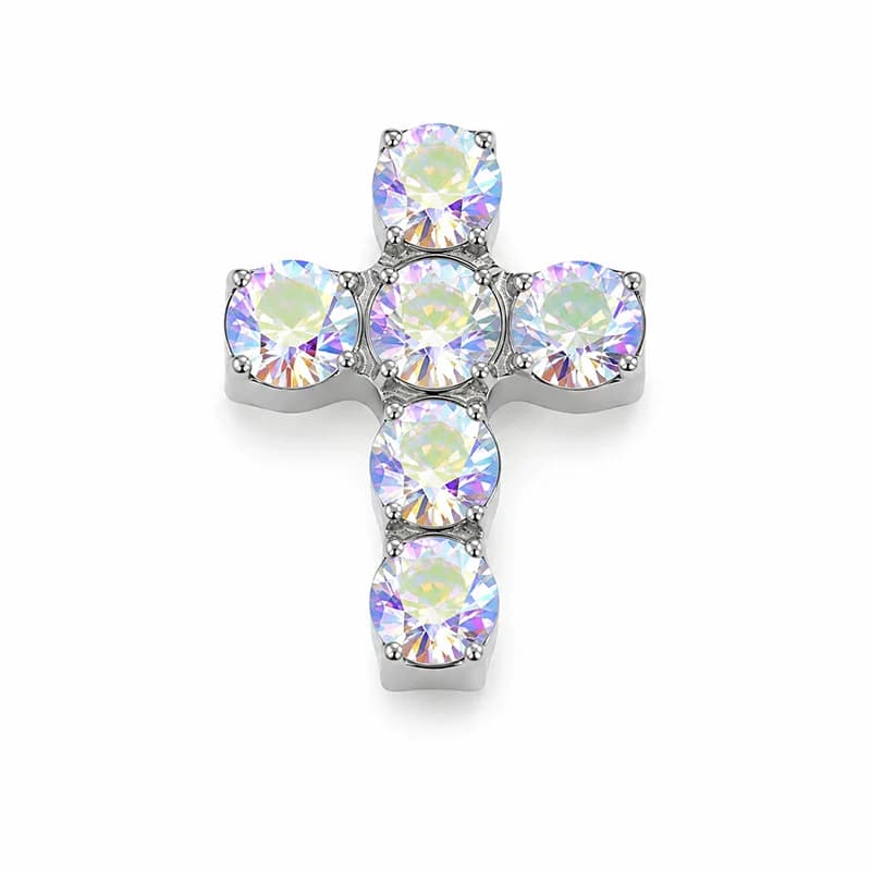 Titanium Spiral Cross Zircon Body Piercing