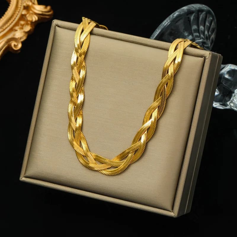 Gold Thick Chain Choker Necklace